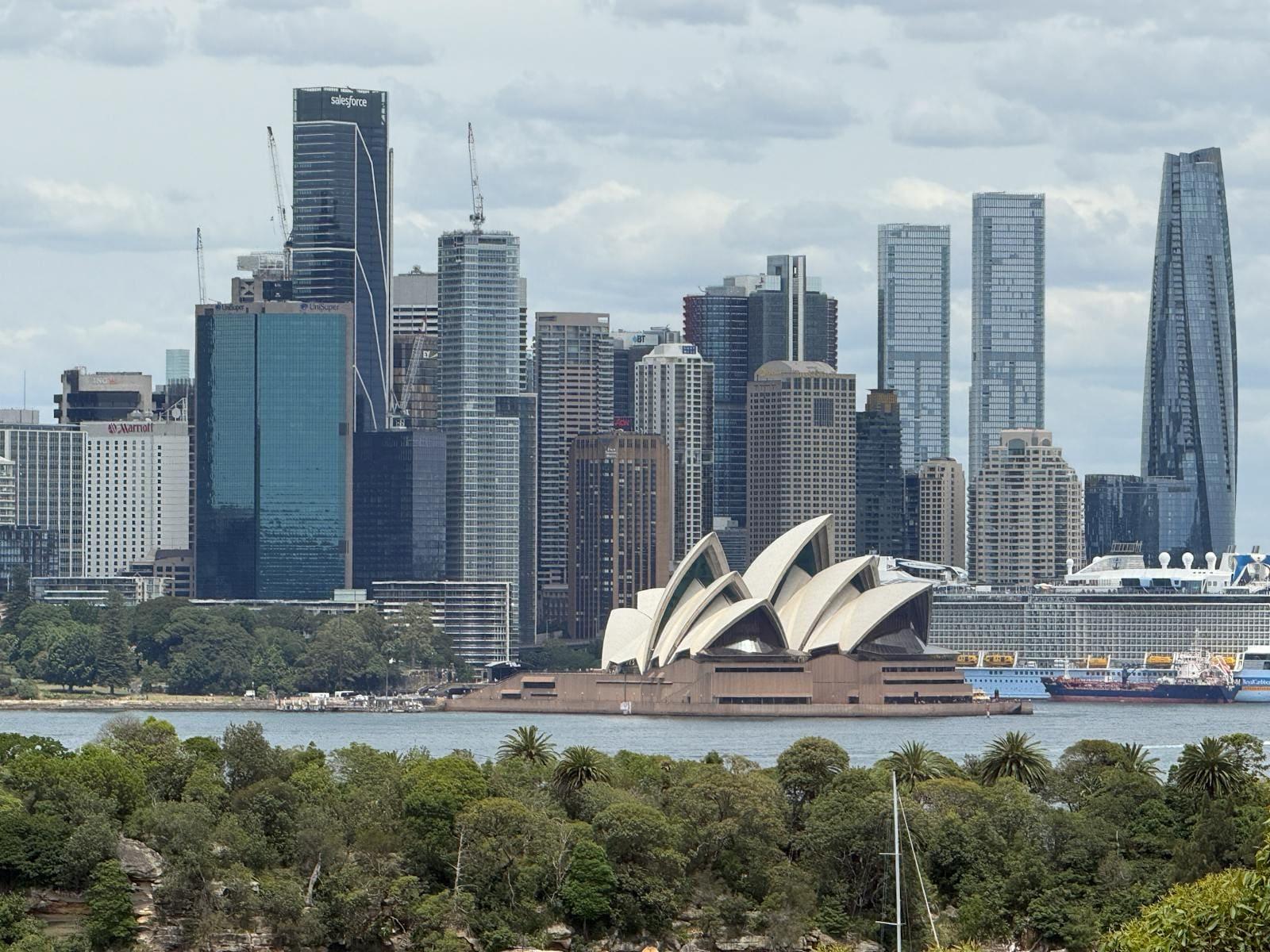 The Sydney skyline with the Opera House